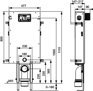 TECEbox WC-Modul mit Uni-Spülkasten, mit Frontverkleidung, Bauhöhe 1110 mm – Bild 4