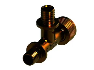 TECEflex Schnelladapter T-Stück, Durchg. Dim. 16 x 16 x 1/2", Si-Bronze