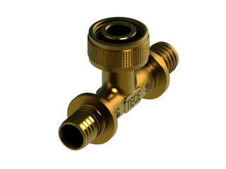TECEflex Schnelladapter, T-Stück, Abgang, Si-Bronze 16 x 1/2" x 16