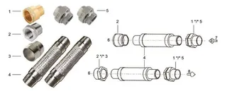 KSB Flexibler Schlauch, Lötanschluss G 1 1/2", trinkw.geeign.