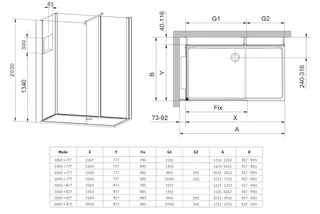 Roth Komplettdusche Vinata Style Marmor Beige links 1560x877 anthrazit – Bild 3
