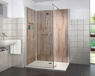 Roth Komplettdusche Vinata Style Holz Eiche links 1660x877 anthrazit – Bild 2