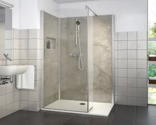 Roth Komplettdusche Vinata Style Marmor Beige links 1560x877 anthrazit – Bild 2