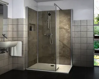Roth Komplettdusche Vinata Style Marmor Beige links 1160x877 anthrazit – Bild 2