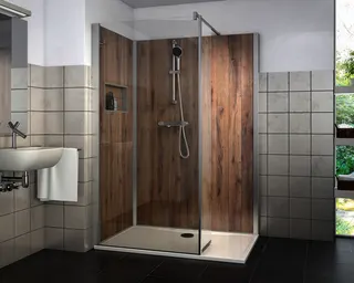 Roth Komplettdusche Vinata Style Holz Eiche links 1160x777 anthrazit – Bild 2