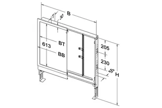 Roth Verteilerschrank Unterputz Gr.0 B:550mm/T:75-150mm/weiß/RAL 9016 – Bild 3