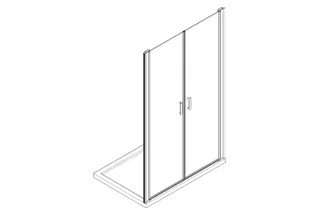 Roth Glasdusche Limaya P2 Pendeltür 2tlg.o.F.900x1950 ESG klar ETC glanz – Bild 5