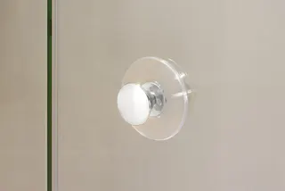 Roth Knopfgriff chrom mit transparentem Sauger/Ersatzteil Glasdusche