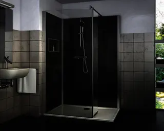 Roth Komplettdusche Vinata Style Beton Schwarz rechts 1160x777 beige – Bild 2