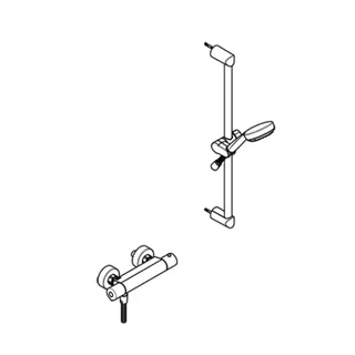 KLUDI LOGO Shower-Duo 1S Wandstange L=600mm chrom – Bild 2