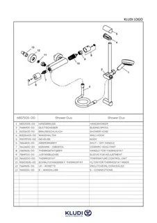 KLUDI LOGO Shower-Duo 1S Wandstange L=600mm chrom – Bild 4