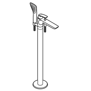 KLUDI BALANCE Stand Wannenfüll- und Brause-Einhandmischer mattschwarz/chrom – Bild 2