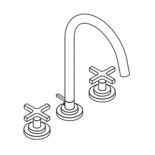 KLUDI NOVA FONTE Waschtischarmatur CLASSIC Dreilochmontage chrom – Bild 2