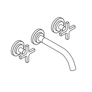KLUDI NOVA FONTE 3-Loch-Waschtisch CLASSIC UP-Wandmontage 180 mm chrom – Bild 2