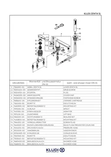 KLUDI ZENTA SL 3-Loch Wannenfüll- und Brause-Einhandmischer chrom – Bild 4