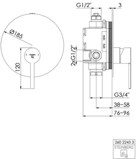 Fertigmontageset f. Brause-EHM-Batterie design4YOU 3.0, chrom – Bild 2