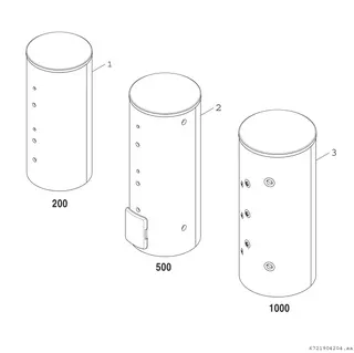 BOSCH Pufferspeicher STORA BP 200 EK 1 B für Wärmepumpen CS5000AW, 1300x600, 200L – Bild 2