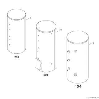 BOSCH Pufferspeicher STORA BP 500 EP 1 C für Wärmepumpen CS5000AW, 1961x700, 500L – Bild 2