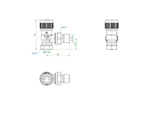OVENTROP-Thermostatventil "AQH" DN15, Eck – Bild 2