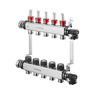 OVENTROP-Edelstahl-Verteiler 1" Multidis SF für 2 Kreise, 0-5 l/min