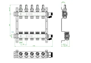 OVENTROP-Edelstahl-Verteiler 1" Multidis SF für 5 Kreise, 0-5 l/min – Bild 2