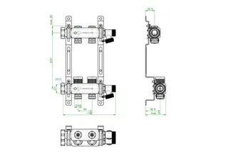 OVENTROP-Edelstahl-Verteiler 2 Kreise mit integr. Reguliereinsatz – Bild 2