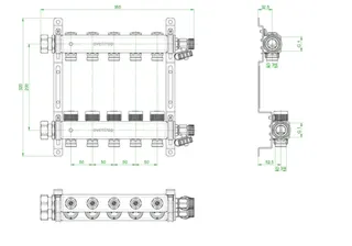 OVENTROP-Edelstahl-Verteiler 5 Kreise mit integr. Reguliereinsatz – Bild 3