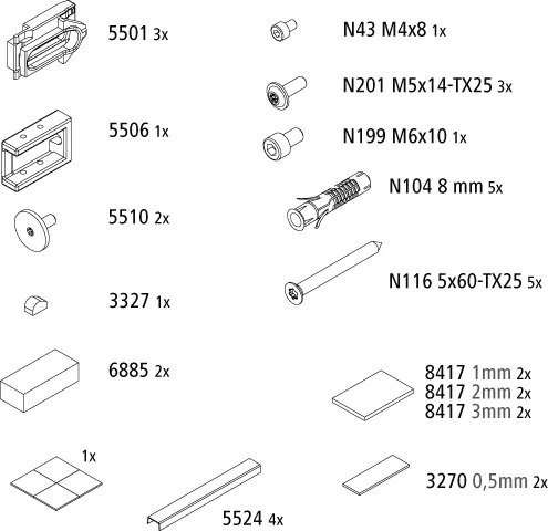 Kermi EBNI004 Set Montagekleinteile