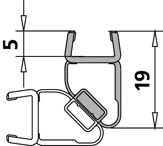 Kermi 1648 1x Magnetprofil Länge: 2000 mm