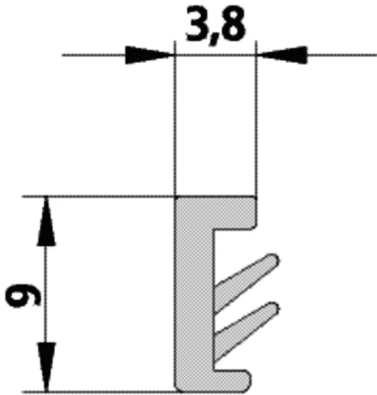 Kermi 5409 1x Dichtleiste Länge 1865 mm