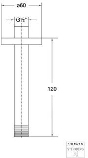 Brausearm-Deckenmontage 120 mm 4YOU Black Edition – Bild 2
