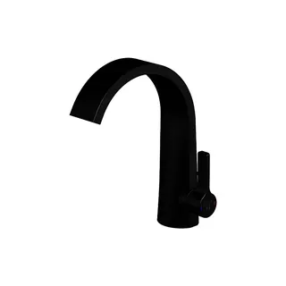 Waschtisch-Einhebelmischer mit Ablaufgarnitur design4YOU 3.0 Classic, matt schwarz