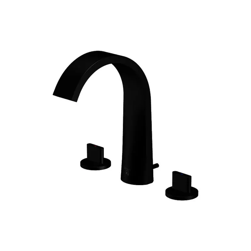 3-Loch-Waschtisch-Armatur mit Ablaufgarn. design4YOU 3.0 Classic, matt schwarz