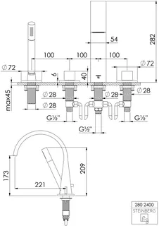 4-Loch Wanne/Brause-Standardarmatur design4YOU 3.0 Classic, chrom – Bild 2