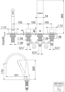 4-Loch Wanne/Brause-Standardarmatur design4YOU 3.0 Classic, matt schwarz – Bild 2