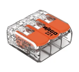 COMPACT-Verbindungsklemme 3 Leiter max. 4 mm² m.Hebeln transparent, 50 Stück