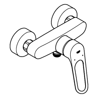 GROHE EH-Brausebatt. Eurosmart 25242_3 Wandmontage offener Hebel chrom – Bild 4