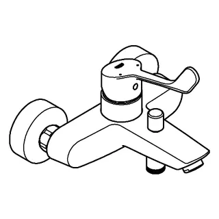 GROHE EH-Wannenbatt. Eurosmart 25243_3 Wandmontage langer Hebel chrom – Bild 3
