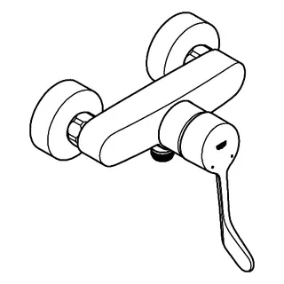 GROHE EH-Brausebatt. Eurosmart 25244_3 Wandmontage langer Hebel chrom – Bild 4