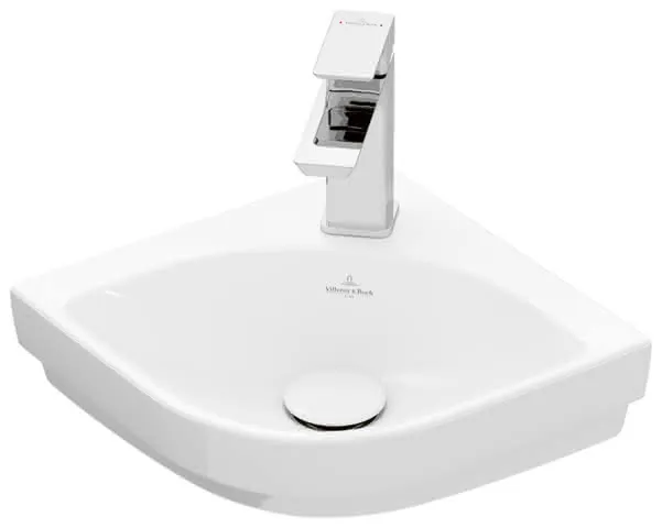 Villeroy & Boch Eck-Handwaschbecken Subway 3.0 320x320mm VK 1HL. o. ÜL. Weiß Alpin