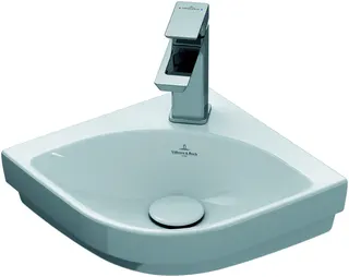 Villeroy & Boch Eck-Handwaschbecken Subway 3.0 320x 320mm VK 1HL. o. ÜL. Weiß Alpin cplus