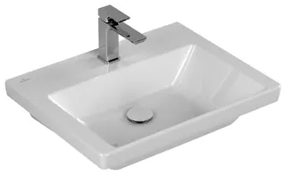 Villeroy & Boch Waschbecken Subway 3.0 600x470mm re-eckig 1HL. o. ÜL. Weiß Alpin cplus – Bild 2