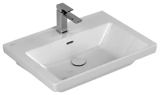 Villeroy & Boch Waschbecken Subway 3.0 650x470mm re-eckig 1HL. m. ÜL. Weiß Alpin cplus – Bild 2