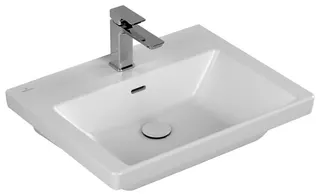 Villeroy & Boch Waschtisch Subway 3.0 600x470mm re-eckig 1HL. m. ÜL. Unterseite geschl. Stone White c+