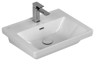 Villeroy & Boch Waschbecken Subway 3.0 F4 550x440mm Rechteck 1HL. mit Überlauf Weiß Alpin – Bild 2