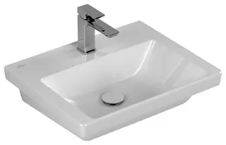 Villeroy & Boch Waschbecken Subway 3.0 F5 550x440mm re-eckig 1HL. o. ÜL. Weiß Alpin cplus – Bild 2