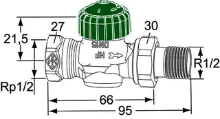 HEIMEIER Thermostat-Ventilunterteil Eclipse 300, Durchgangsform, DN 15 – Bild 5