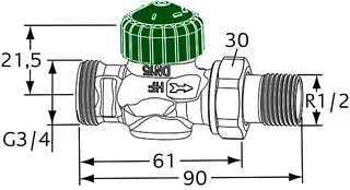 HEIMEIER Thermostat-Ventilunterteil Eclipse 300, Dg, DN 15, Außengew. G3/4 – Bild 5