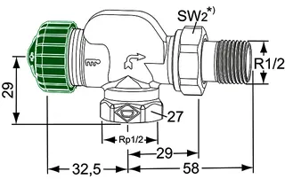 HEIMEIER Thermostat-Ventilunterteil Eclipse 300, Axialform, DN 15 – Bild 4