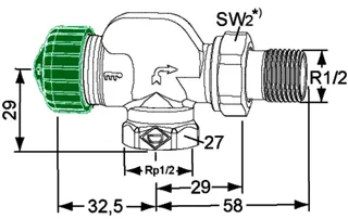 HEIMEIER Thermostat-Ventilunterteil Eclipse 300, Axialform, DN 15 – Bild 5